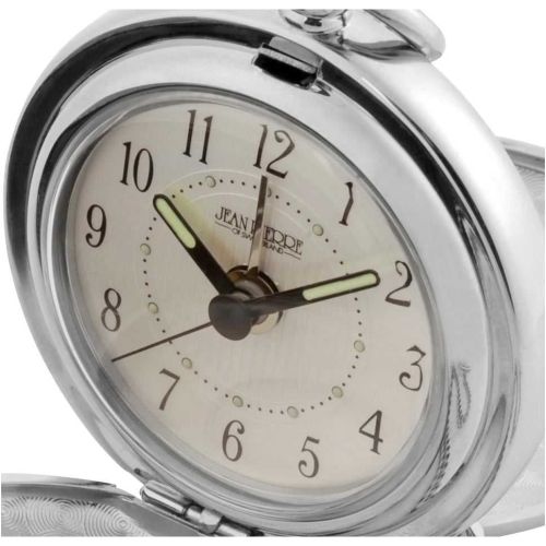 Polished Chrome Double Half Hunter Alarm Pocket Watch With Pouch