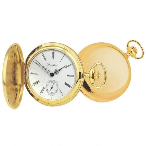 Gold Plated 17 Jewel Swiss Mechanical Full Hunter Pocket Watch