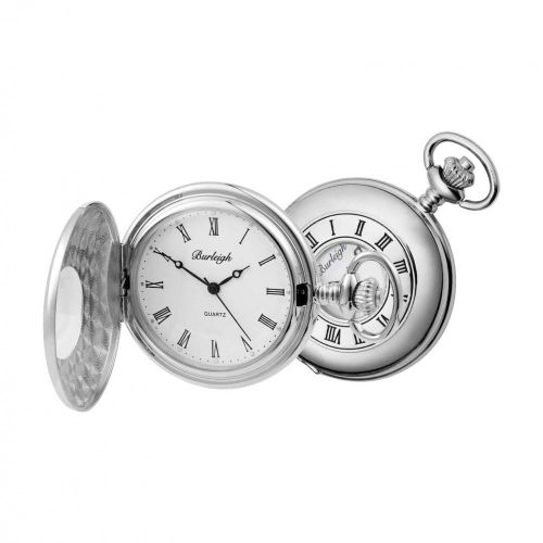 Gents Half Hunter  Silver Tone Pocket Watch