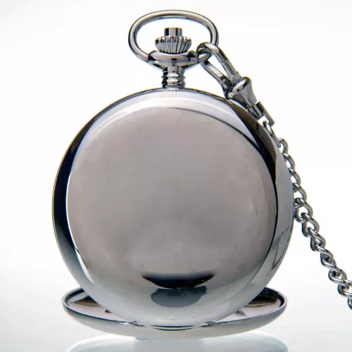 The Kensington - Chrome Mechanical Double Hunter Pocket Watch