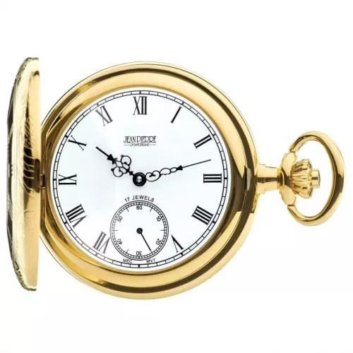 Gold Toned Half Hunter Mechanical Pocket Watch