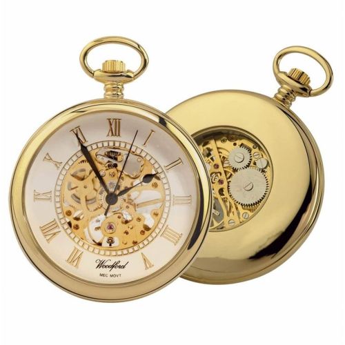 Gold Plated 17 Jewel Mechanical Open Face Pocket Watch