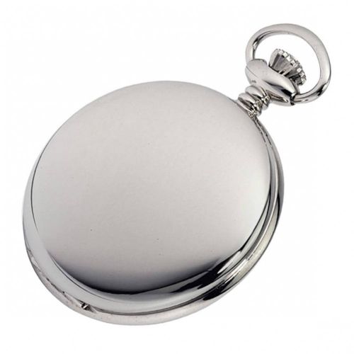 Polished Chrome Plated Double Hunter Mechanical Pocket Watch