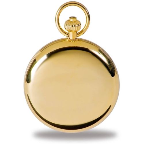 Quartz Open Face Gold Tone Pocket Watch