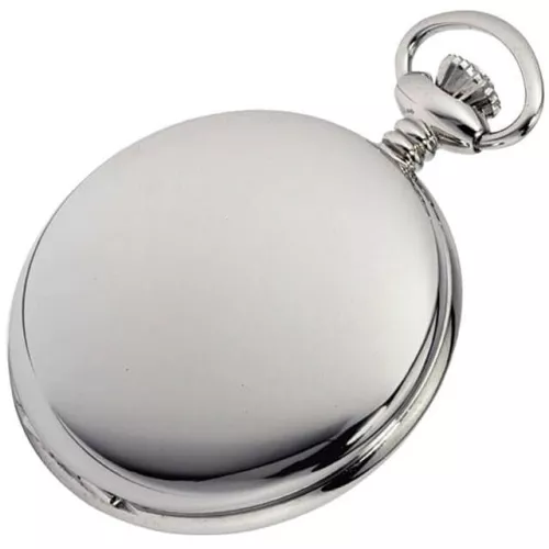 Chrome Full Hunter Mechanical Pocket Watch