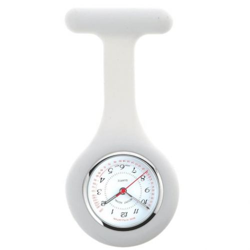 White Rubber And Stainless Steel Fob Watch