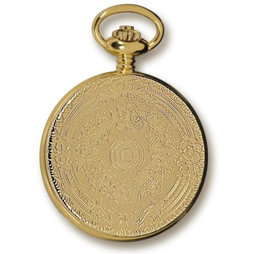 Gold Tone Mechanical Half Hunter Pocket Watch