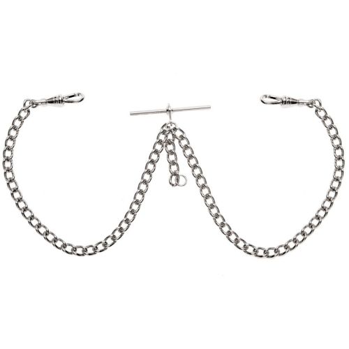 Double Albert Chrome T-Bar Heavy Chain