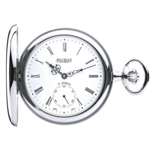 Mechanical Polished Chrome Full Hunter Pocket Watch