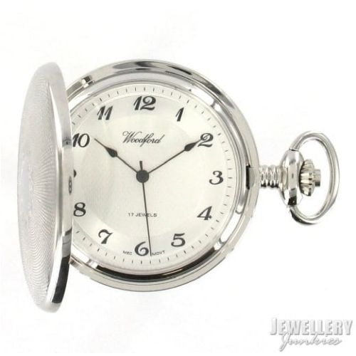 17 Jewelled Mechanical Chrome Plated Full Hunter Pocket Watch