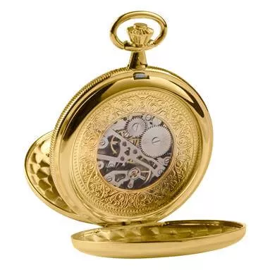 Gold Plated Battle Of Britain Double Hunter 17 Jewels Mechanical Pocket Watch