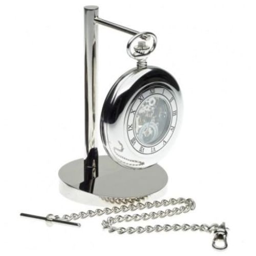 Half Hunter Mechanical Pocket Watch Stand & Pouch