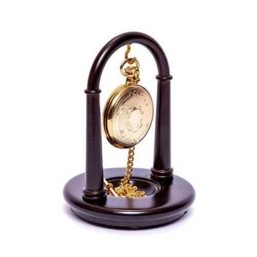 Arched Walnut Pocket Watch Stand