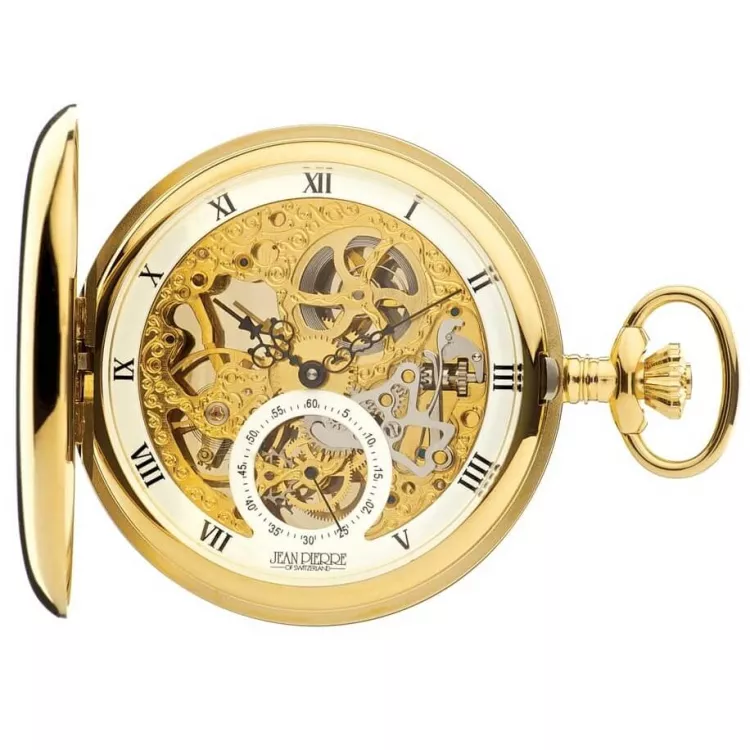 Gold Toned Mechanical Double Hunter Pocket Watch