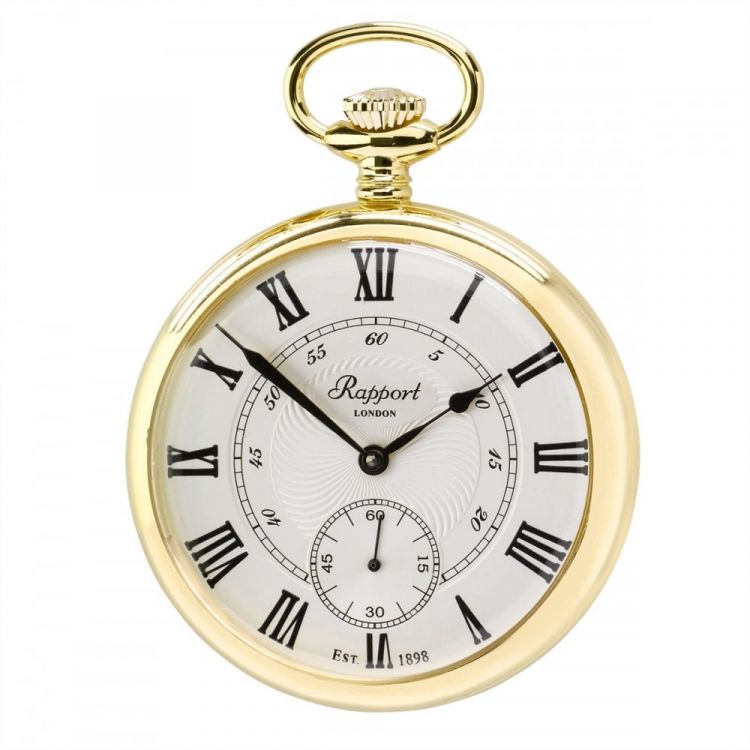 17 Jewel Open Face Mechanical Gold Plated Pocket Watch