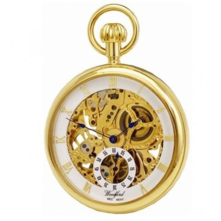 Gold Plated 17 Jewel Mechanical Open Face Pocket Watch 1044