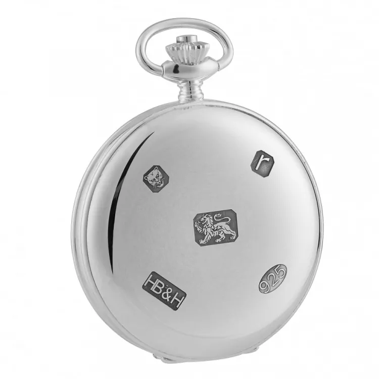 Sterling Silver Hallmarked Skeleton Full Hunter Pocket Watch