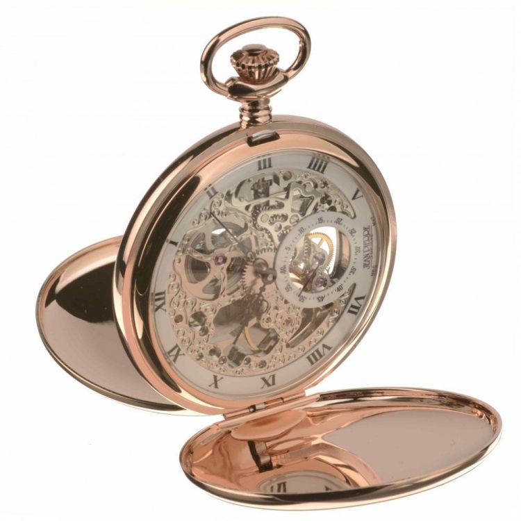 Rose Gold Toned Double Hunter Mechanical Pocket Watch