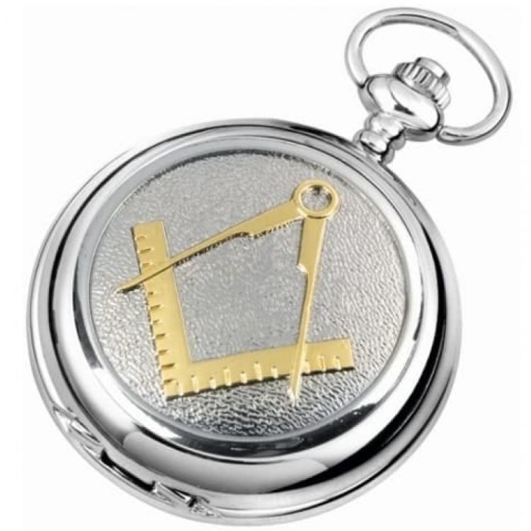 Masonic Two Tone Double Hunter Mechanical Pocket Watch