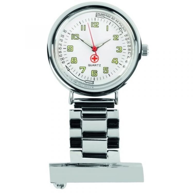 Unisex Nurse Chrome Plated Fob Watch