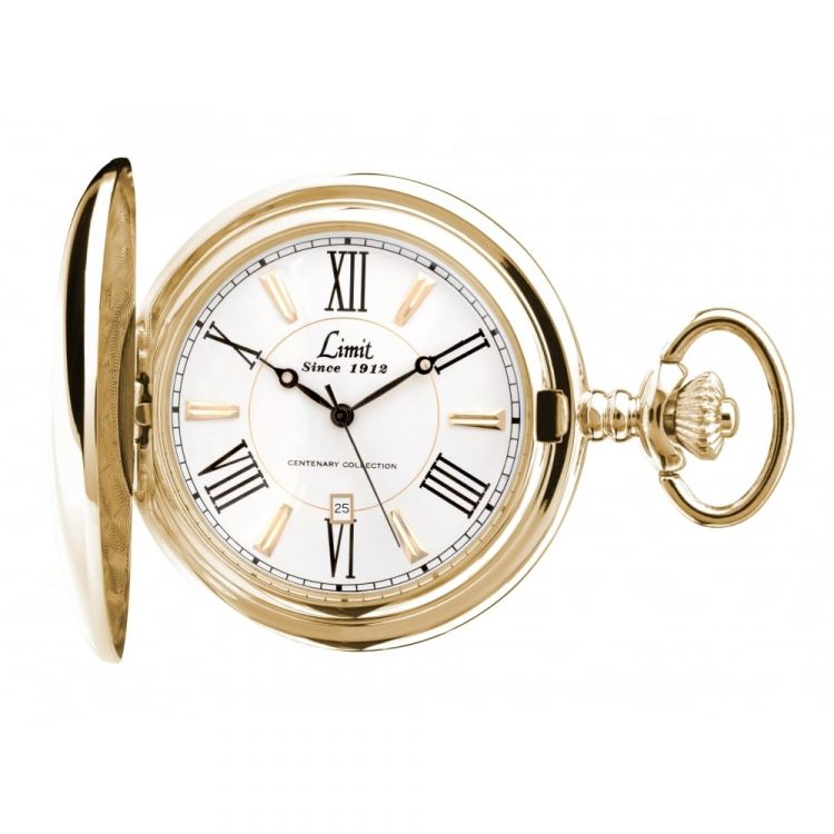 Gents Full Hunter Gold Tone Pocket Watch