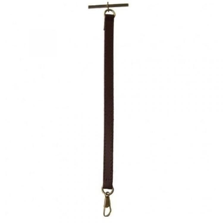 Brown Leather Pocket Watch Strap - Stainless Steel T-Bar