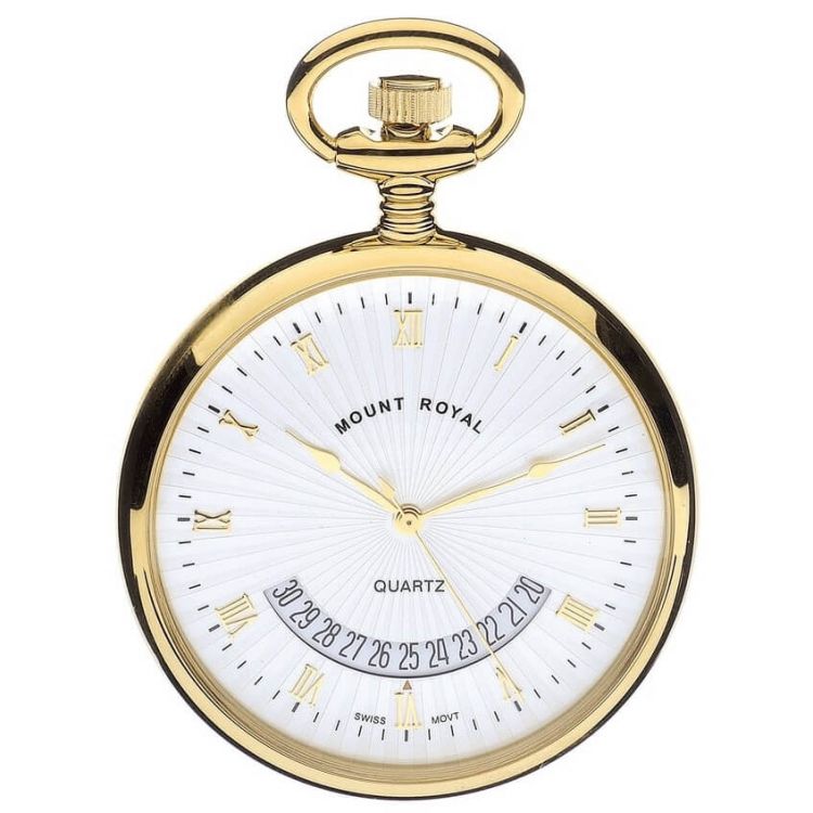 Quartz Open Face Gold Plated Pocket Watch