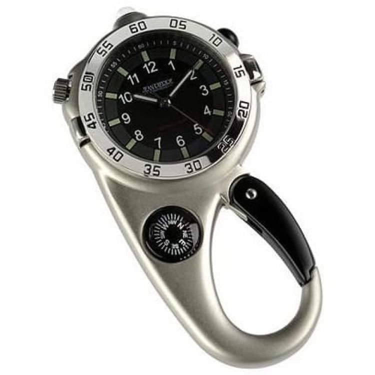 Carabiner Stainless Steel Compass Clip Watch