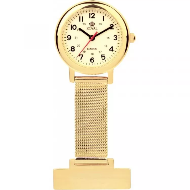 Gold Plated Cream Face Fob Watch