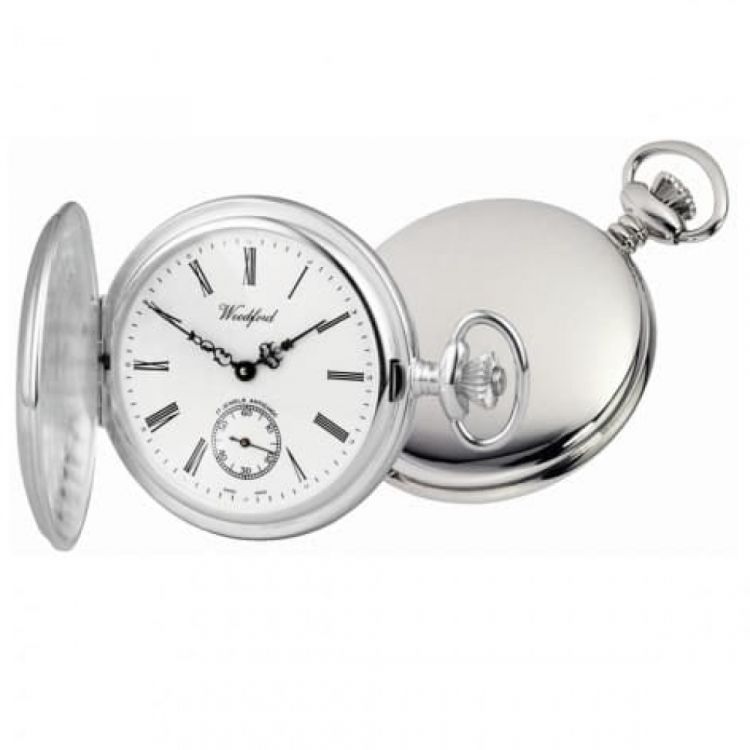 Swiss Sterling Silver Mechanical Pocket Watch Including Chain