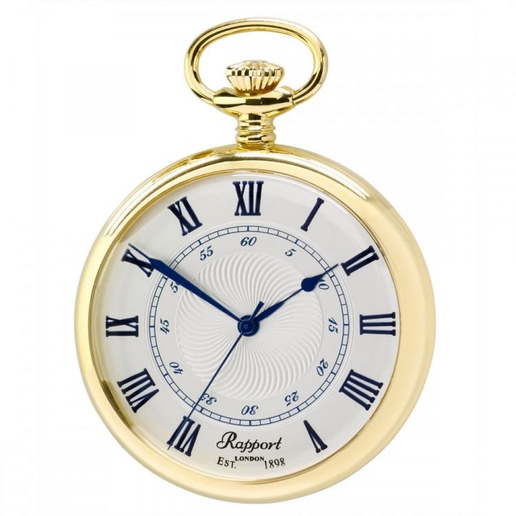 Open Face Quartz Gold Plated Pocket Watch