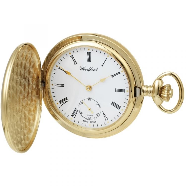 Gold Plated 17 Jewelled Mechanical Full Hunter Pocket Watch