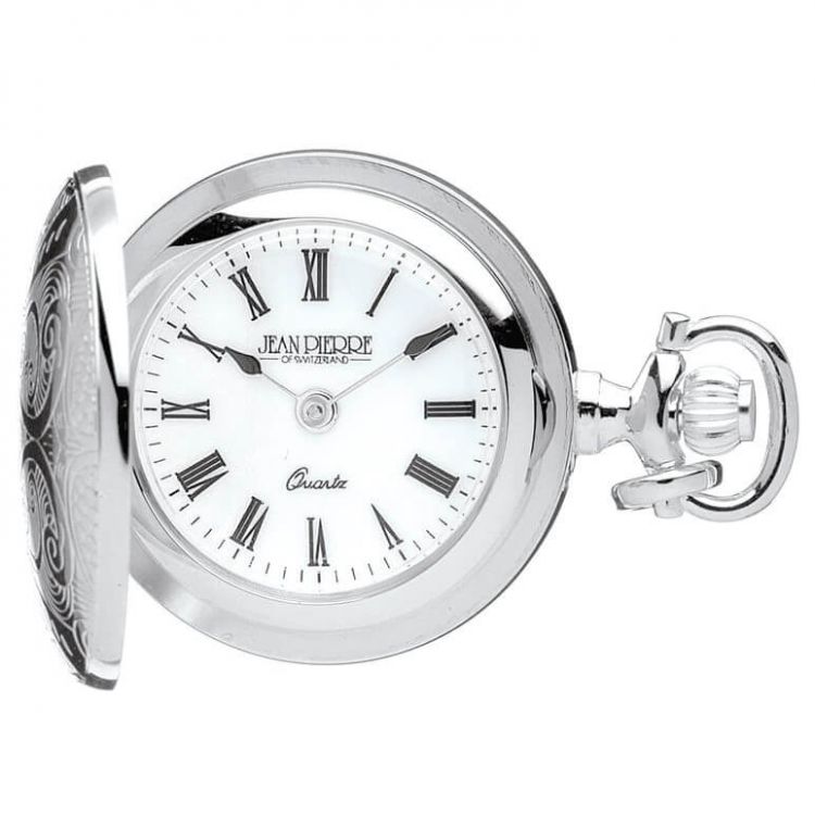 Sterling Silver Quartz Pendant Watch With Engravable Shield