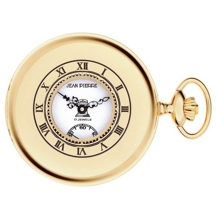 Masonic Half Hunter Gold Toned Mechanical Pocket Watch