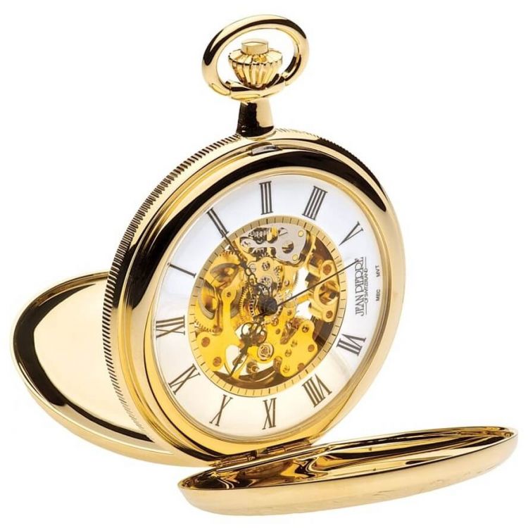 Gold Toned Double Hunter Mechanical Pocket Watch
