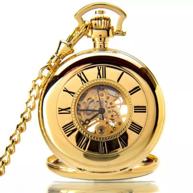 The Windsor - Gold Mechanical Double Half Hunter Pocket Watch