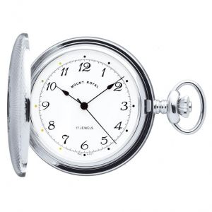 Polished Chrome Full Hunter Mechanical Pocket Watch