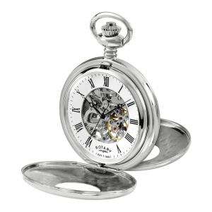 Heritage Chrome Half Double Hunter Mechanical Pocket Watch