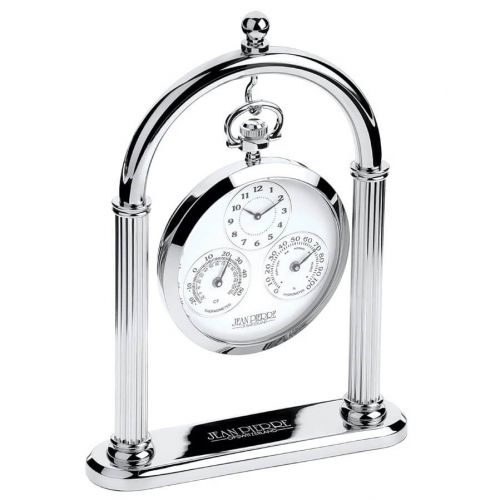 インテリア時計 SPRINGFIELD MARINER WEATHER STATION TRIO Polished Chrome Weather Station & Desk Clock With Stand D15